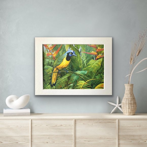 8x10" Colombia Cafe Quindio Art Print (w/mat): Green Jay- HOME - Picture 8 of 8